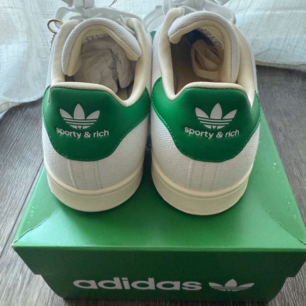 Sporty & Rich x Adidas White Sneakers with Green Details - Picture 5 of 9